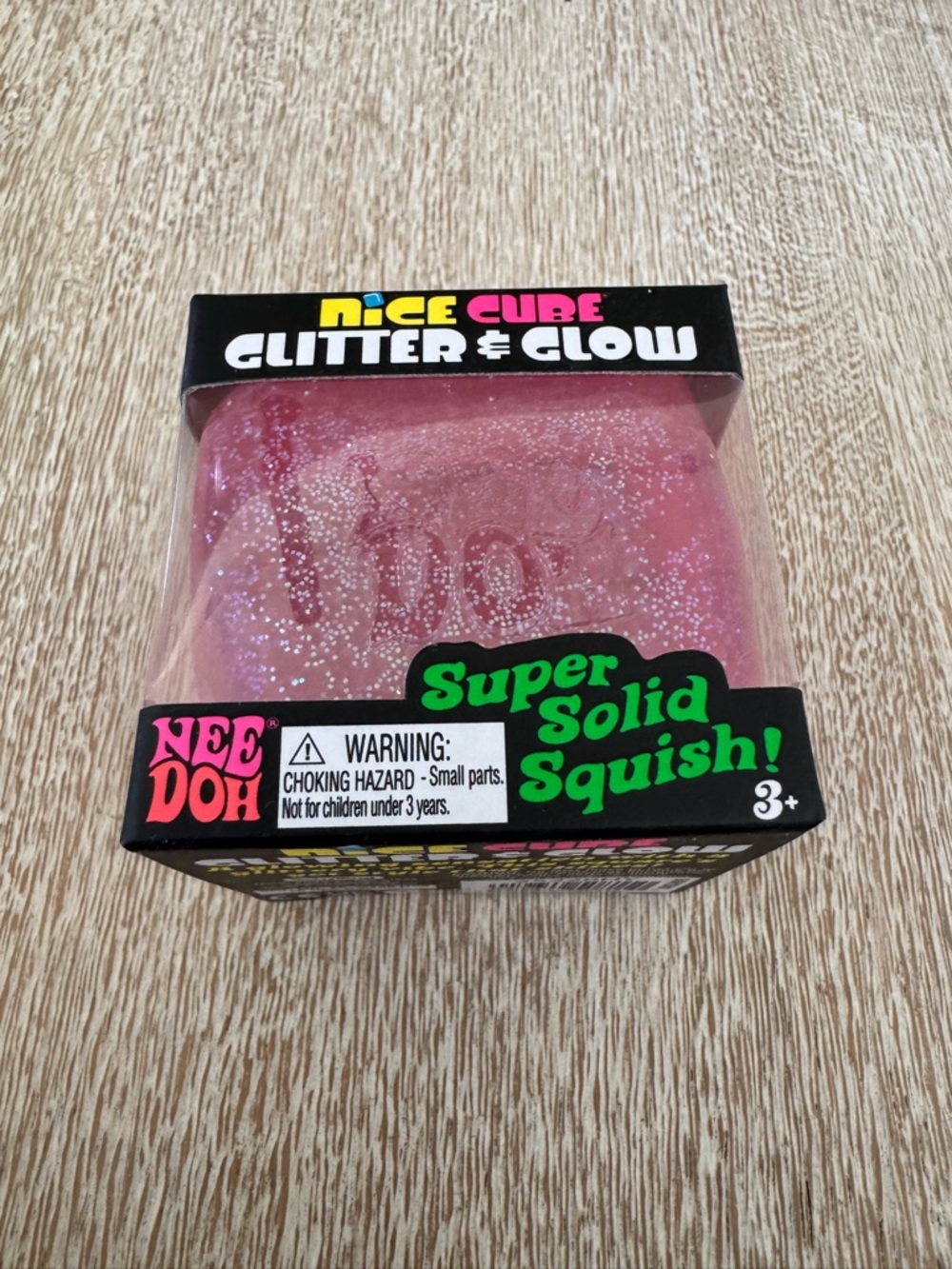 NeeDoh Nice Cube Glitter & Glow - Pink